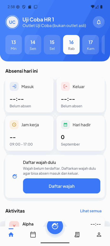 Aplikasi absensi di HP